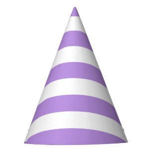 Chapeaux De Fêtes Bandes pourpres, Blancs, Motif rayé