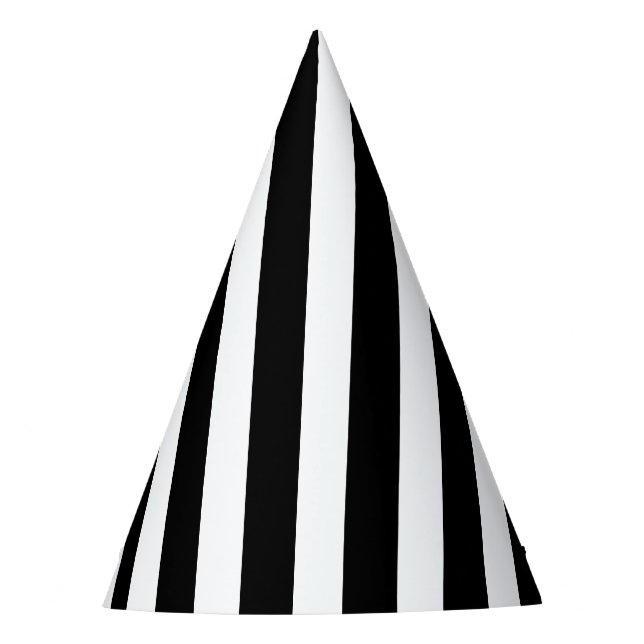 Chapeaux De Fêtes Bandes Verticales Chic Noir Et Blanc Gratté (Devant)