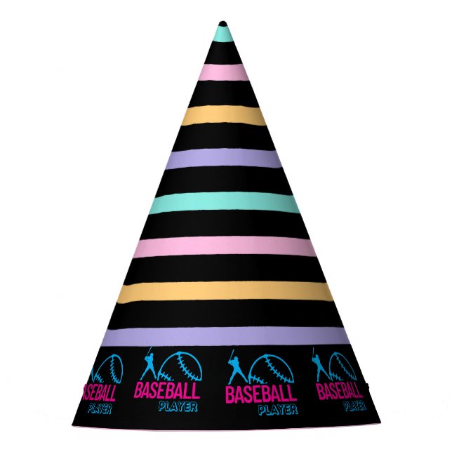 Chapeaux De Fêtes Baseball Girl Birthday, Baseball Player Gift Party (Devant)
