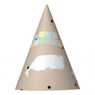 Chapeaux De Fêtes Beau Baby shower baleine blanche Beige neutre