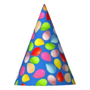 Chapeaux De Fêtes Beaux ballons multicolores sur fond bleu ciel