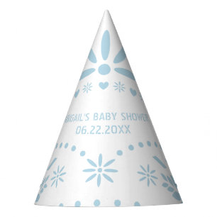Chapeaux De Fêtes Bébé bleu et blanc papel picado bébé garçon douche