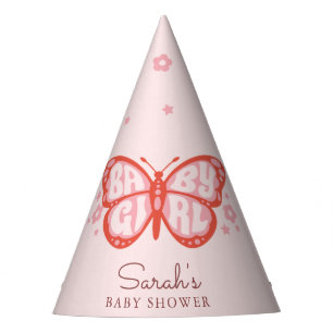 Chapeaux De Fêtes Bébé Fille rose Papillon Bébé Douche cadeau