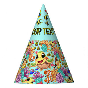 Chapeaux De Fêtes Bébé Tortue de Mer Heureux et Mignon Personnage