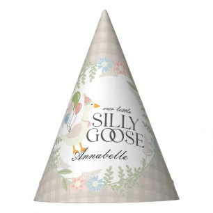 Chapeaux De Fêtes Beige Silly Goose Floral En vichy Anniversaire Fav