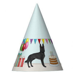 Chapeaux De Fêtes Berger noir allemand GSD Chien coloré Anniversaire