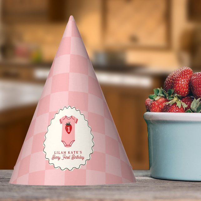 Chapeaux De Fêtes Berry 1er Anniversaire Chemise fraise tableau (Créateur téléchargé)