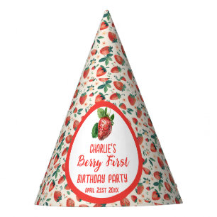 Chapeaux De Fêtes Berry First Strawberry Girl 1er anniversaire fête