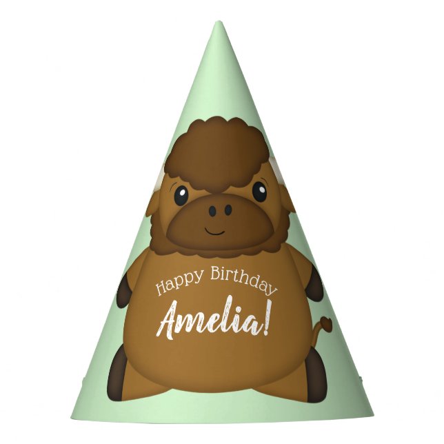 Chapeaux De Fêtes Bison Buffalo fête d'anniversaire Vert (Devant)