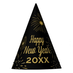 Chapeaux De Fêtes Black Gold 2023 New Year's Eve Party Hat
