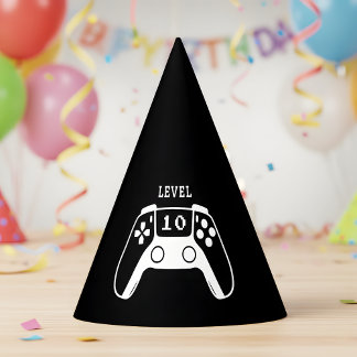 Chapeaux De Fêtes Black White Gaming Boy Birthday