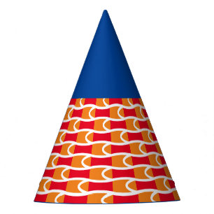 Chapeaux De Fêtes Bleu Bright Orange Blanc Carrelage Motif géométriq