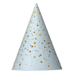 Chapeaux De Fêtes Bleu Casquette-En pastel de petite partie d'or