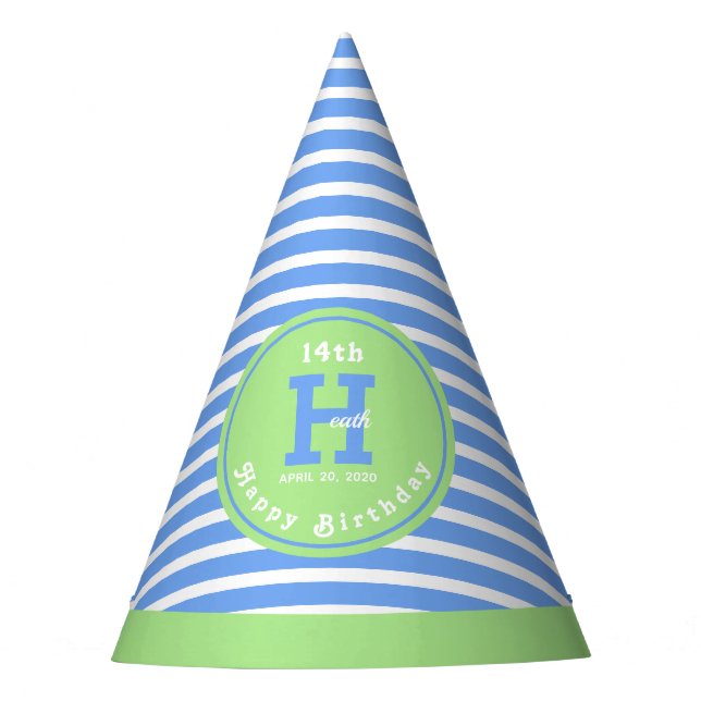 Chapeaux De Fêtes Bleu, Grandes Blances Casquette de fête d'annivers (Devant)