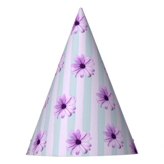 Chapeaux De Fêtes blue and purple striped daisy pattern (Devant)