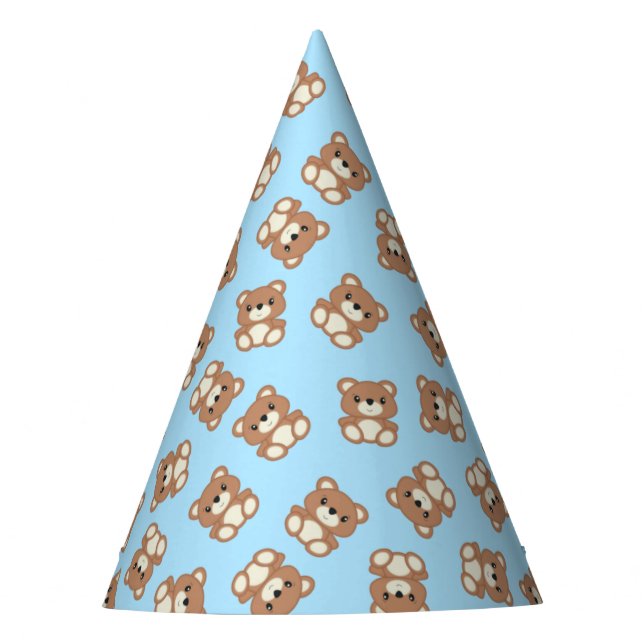 Chapeaux De Fêtes Blue Teddy Bear Birthday Party (Devant)