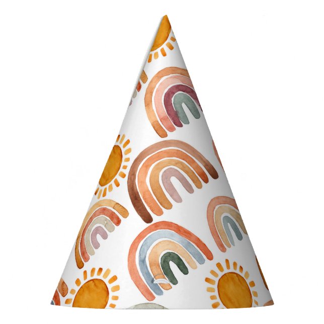 Chapeaux De Fêtes Boho Modern Rainbow et Sun  (Gauche)