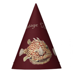 Chapeaux De Fêtes Boîte aux poissons rouges nautiques vintage d'Erns