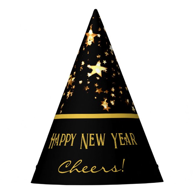Chapeaux De Fêtes Bonne année à la fête Black & Gold Casquette (Devant)