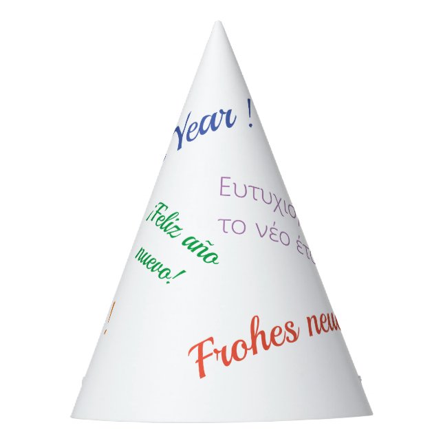 Chapeaux De Fêtes Bonne année dans différentes langues (Devant)