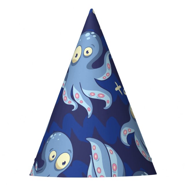 Chapeaux De Fêtes Boo Octopus Blue Kids Vêtements & Décor (Devant)