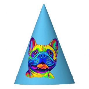 Chapeaux De Fêtes Bouledogue français dans l'anniversaire de