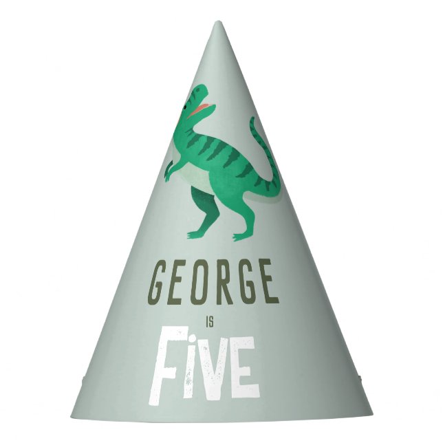 Chapeaux De Fêtes Boys Jungle Dinosaur T-Rex Kids Birthday (Devant)