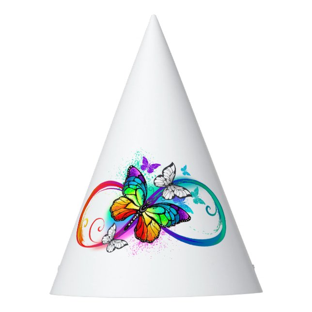 Chapeaux De Fêtes Bright infinity with rainbow butterfly (Devant)