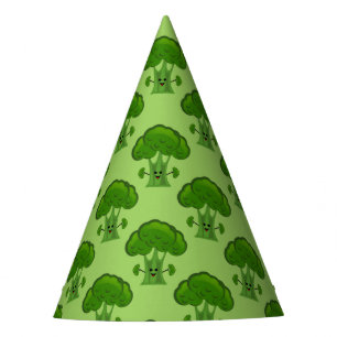 Chapeaux De Fêtes Brocoli vert heureux