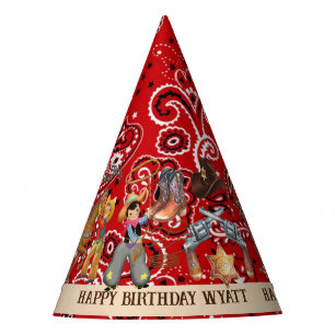 Chapeaux De Fêtes Buckaroo Cowboy fête d'anniversaire Nom du garçon