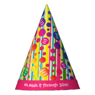 Chapeaux De Fêtes [Bulles de Beatnik] Polka rétro Point rayé rose