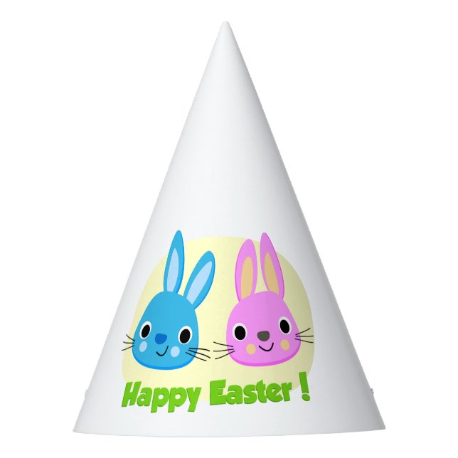 CHAPEAUX DE FÊTES BUNNIES "HAPPY EASTER" (Devant)