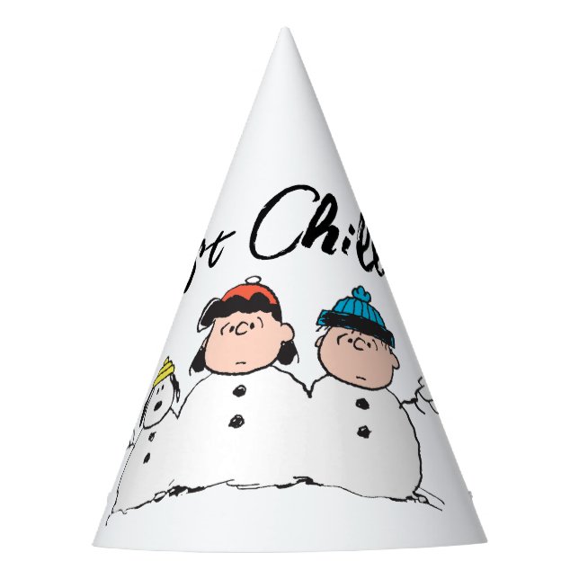 Chapeaux De Fêtes cacahuètes | 3 Personne Snowman (Devant)