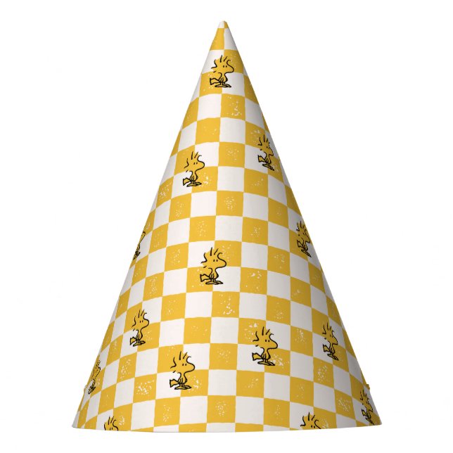 Chapeaux De Fêtes cacahuètes | Drapeau À damiers bois (Devant)