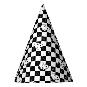 Chapeaux De Fêtes cacahuètes   Drapeau À damiers Snoopy