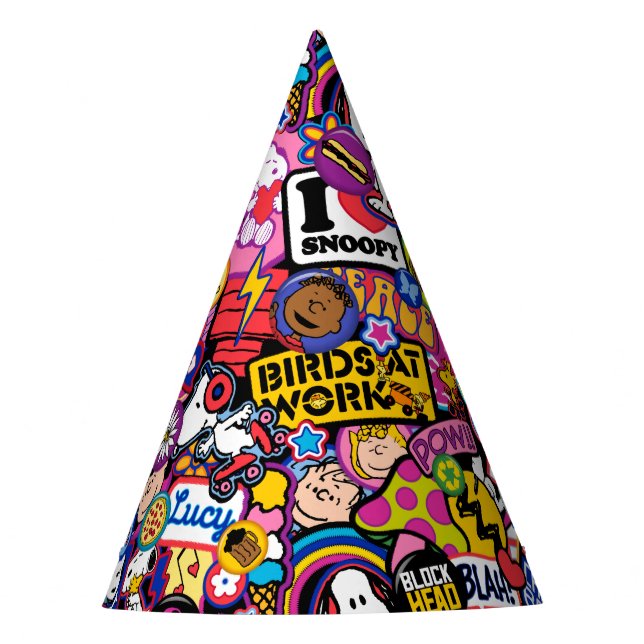 Chapeaux De Fêtes cacahuètes | Motif de patchs Mixtape (Devant)