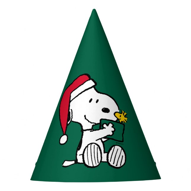 Chapeaux De Fêtes cacahuètes | Snoopy Père Noël & Woodstock Cadeau (Devant)