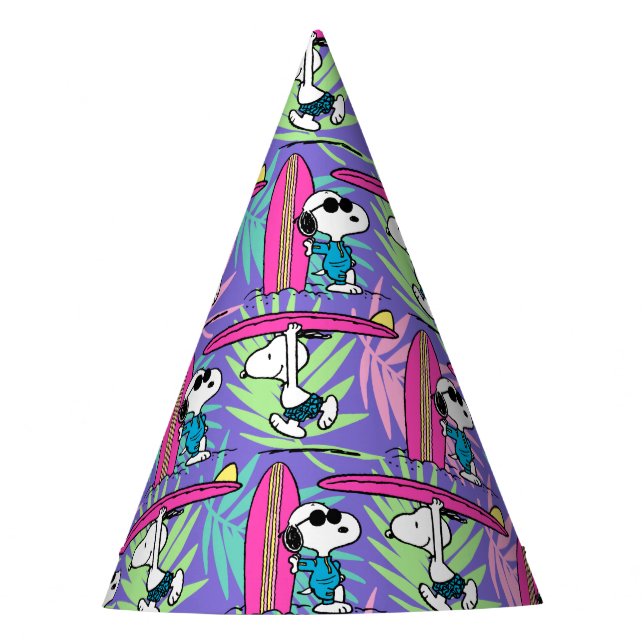 Chapeaux De Fêtes cacahuètes | Snoopy Purple Surf Motif (Devant)
