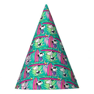 Chapeaux De Fêtes cacahuètes   Snoopy Turquoise Surf Motif