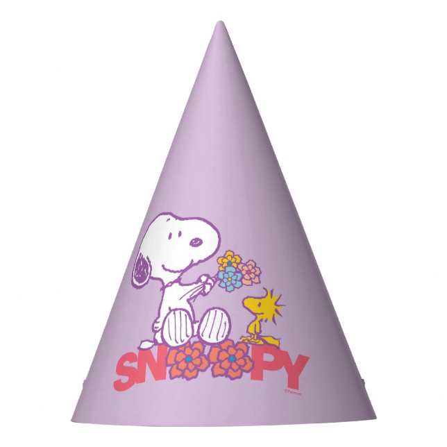 Chapeaux De Fêtes cacahuètes | Snoopy & Woodstock Flowers (Devant)