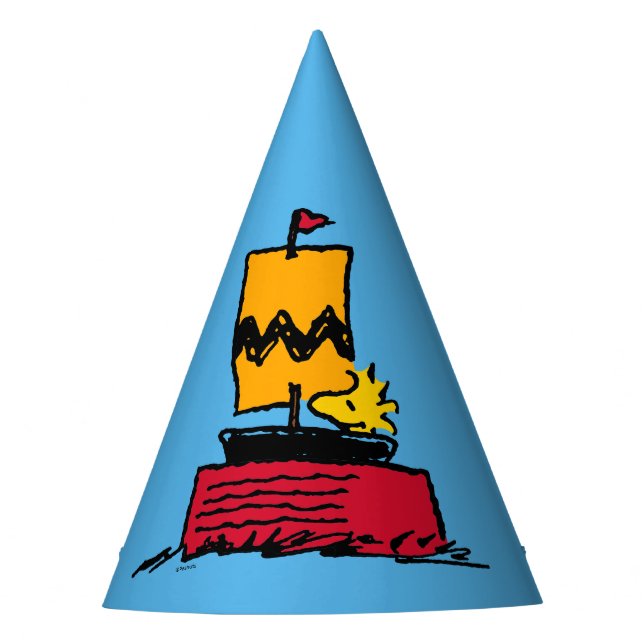 Chapeaux De Fêtes cacahuètes | Woodstock Snoopy Plat Bateau à voile (Devant)