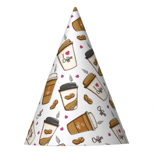 Chapeaux De Fêtes Cafés, Fèves de café, Amateur de café, Coeurs