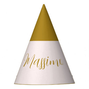Chapeaux De Fêtes Calligraphie élégante de couleur or et pastel Nom 