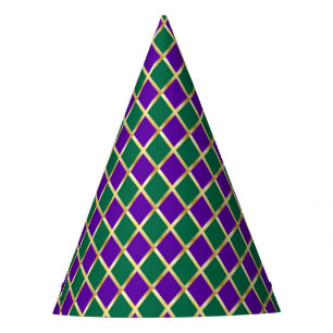 Chapeaux De Fêtes Carnaval de Mardi Gras Arlequin Fleur de Lis Diamo