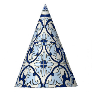 Chapeaux De Fêtes Carreaux marocains : Bleus Motifs magnifiques.