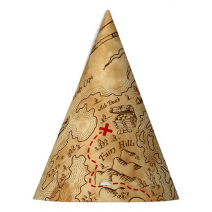Chapeaux De Fêtes Carte au trésor vintage de pirate pour fête d'anni