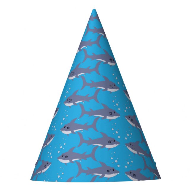 Chapeaux De Fêtes Cartoon requin Motif enfant bleu Casquette d'anniv (Devant)