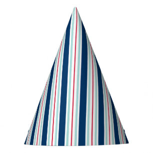 Chapeaux De Fêtes Casquette bleu et rouge du ton deux de rayure de