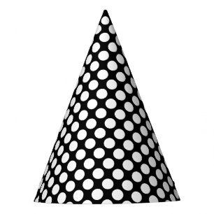 Chapeaux De Fêtes Casquette chic Black Party avec des points blancs