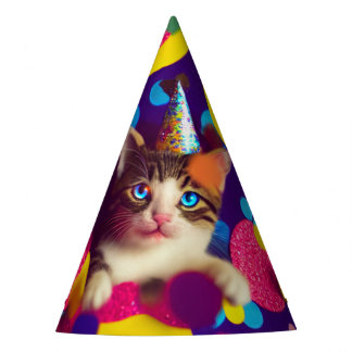 Chapeaux De Fêtes Casquette d'anniversaire Confetti Kitty #1 - Casqu